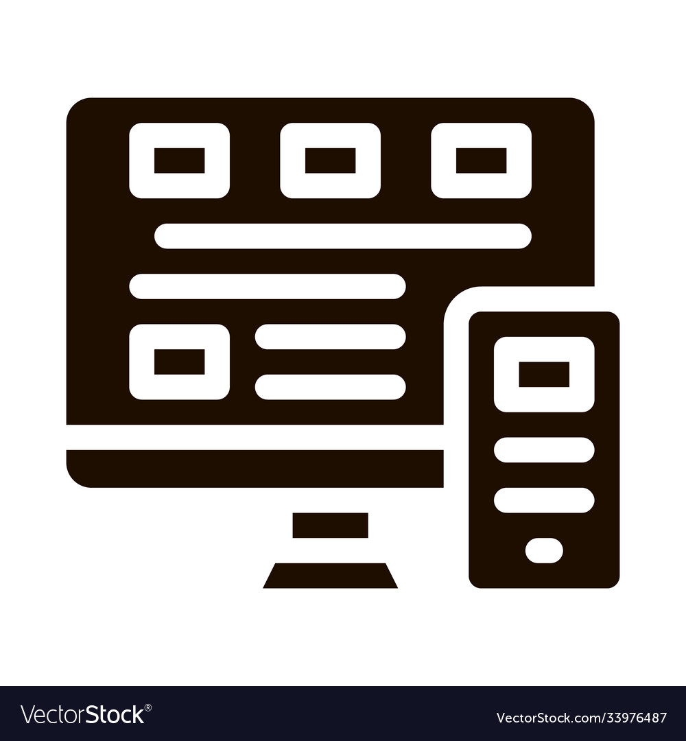 Computer smartphone system icon vector image Computer smartphone system icon