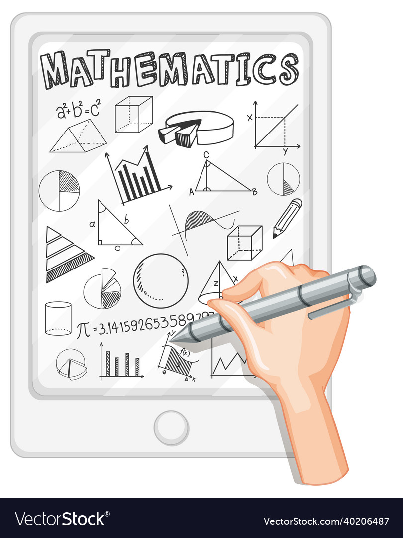 Doodle math formula with mathematics font