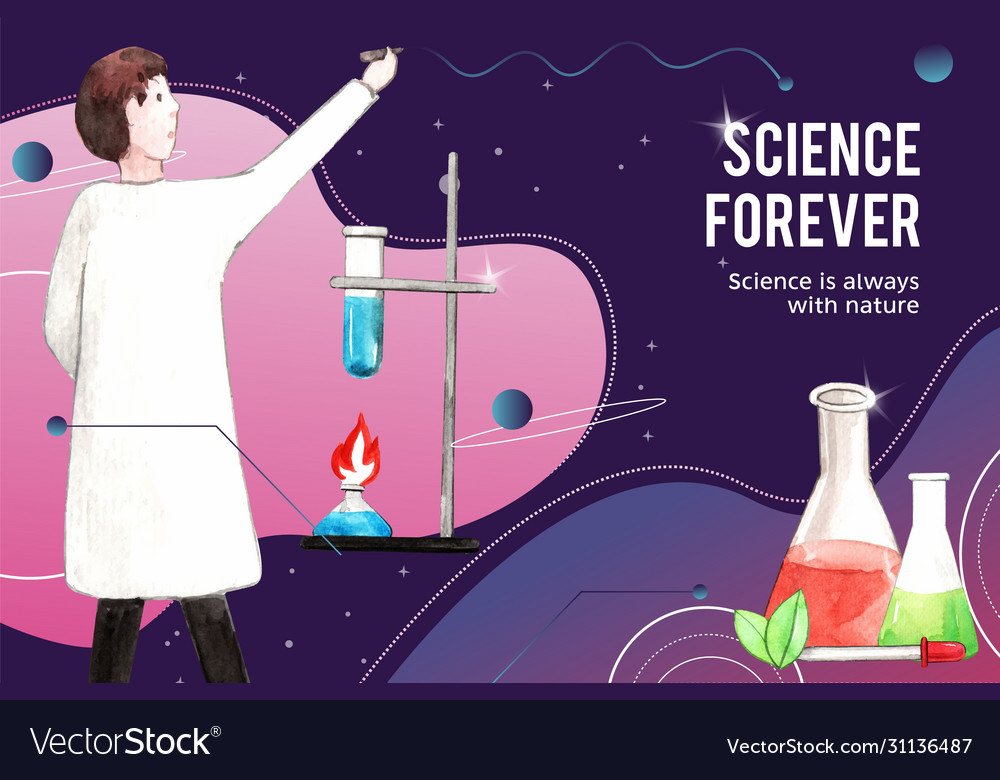 Science frame design with scientist dropper