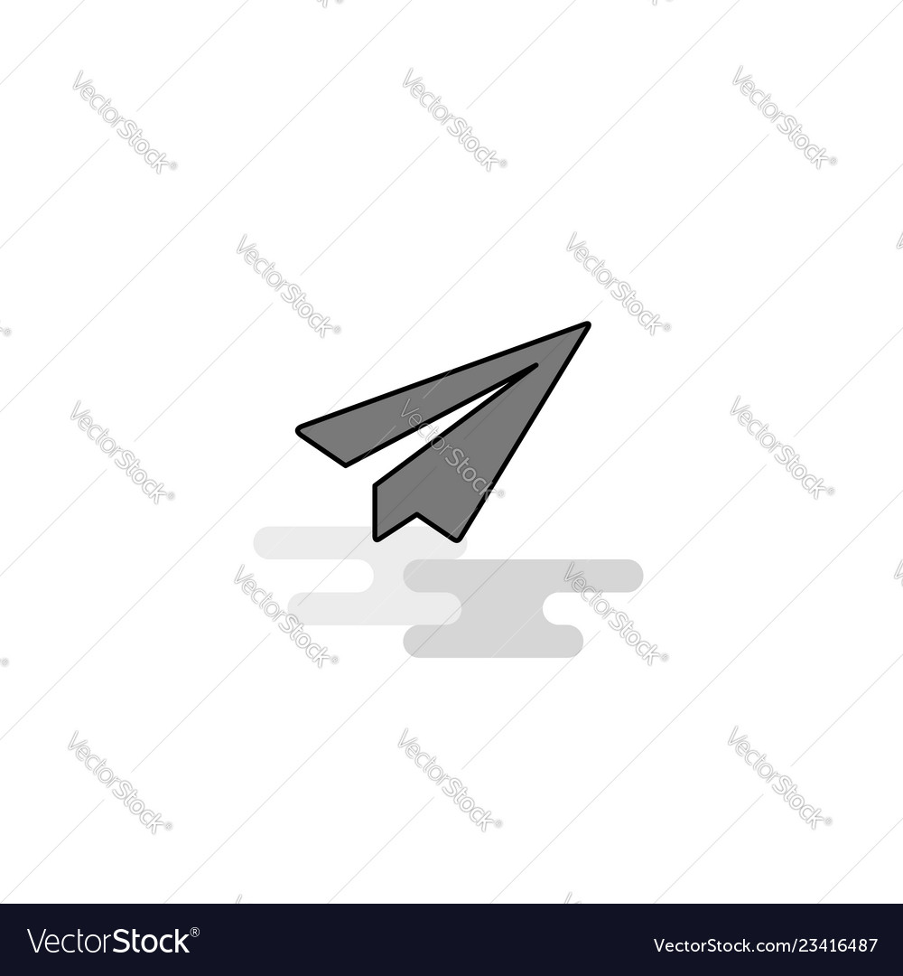 Send button web icon flat line filled gray