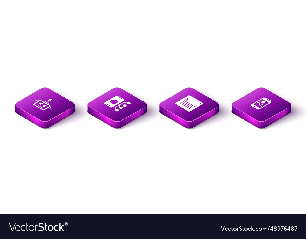 Set isometric artificial intelligence robot vector image Set isometric artificial intelligence robot