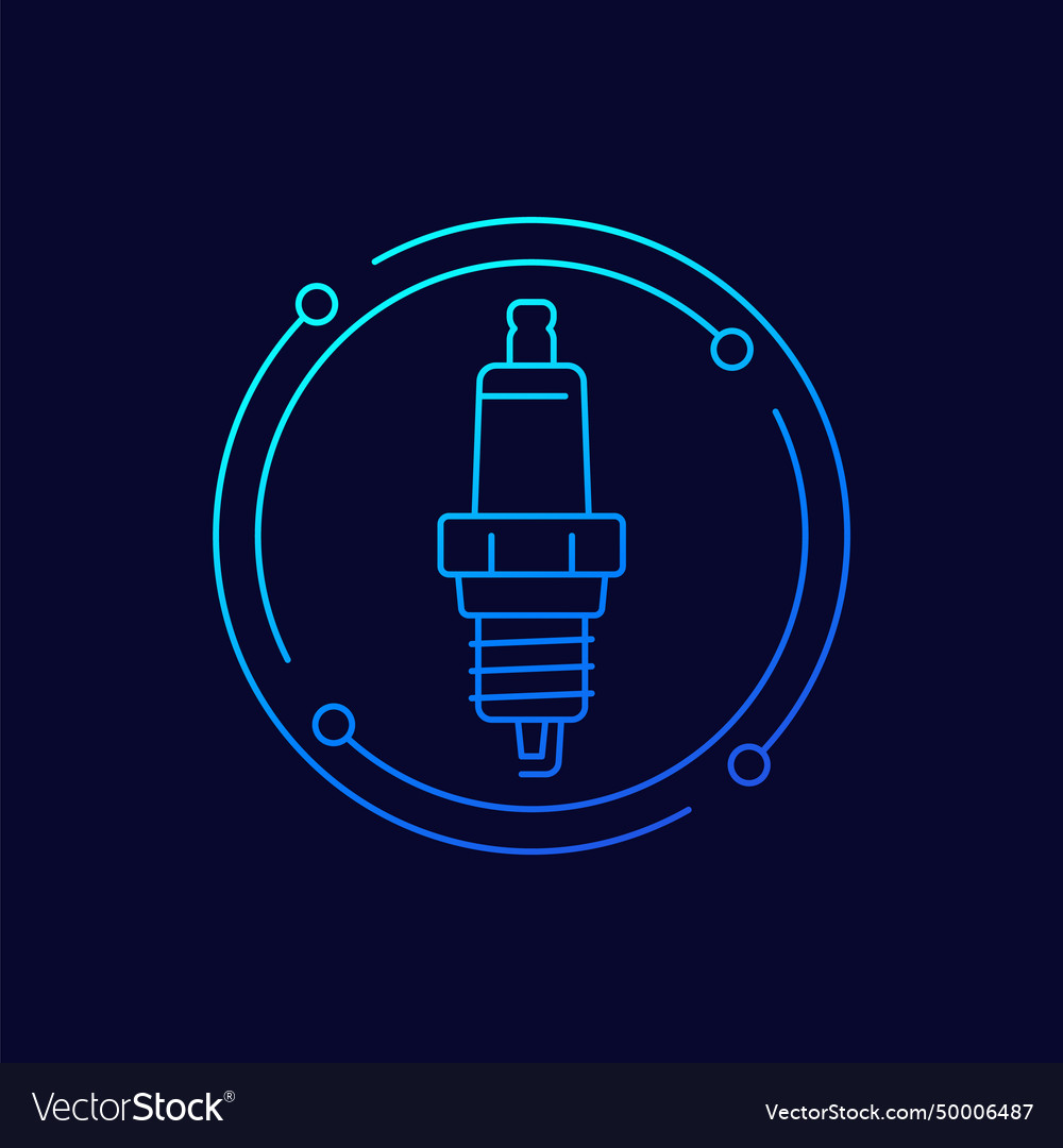 Spark plug icon linear design