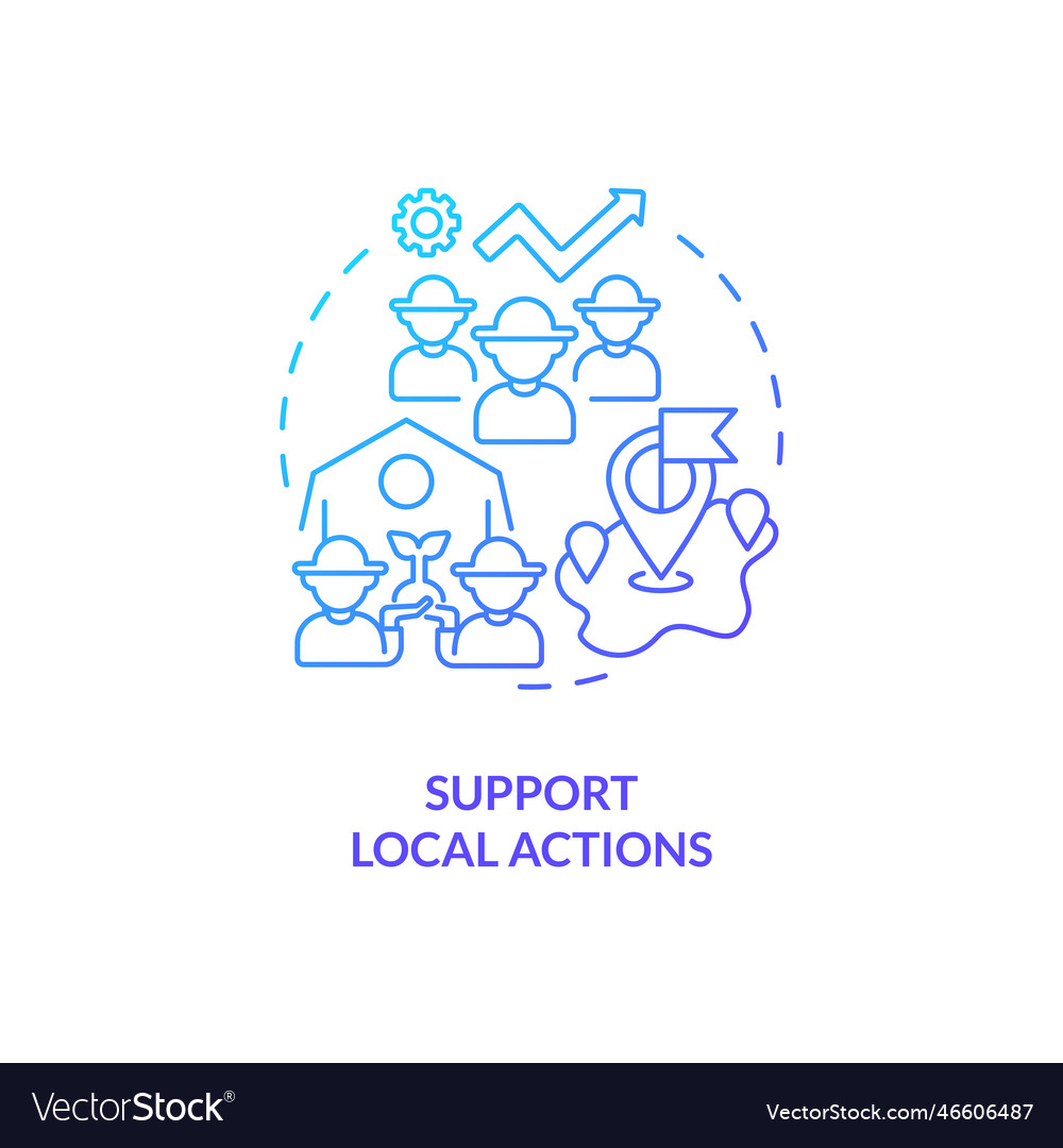 Support local actions blue gradient concept icon