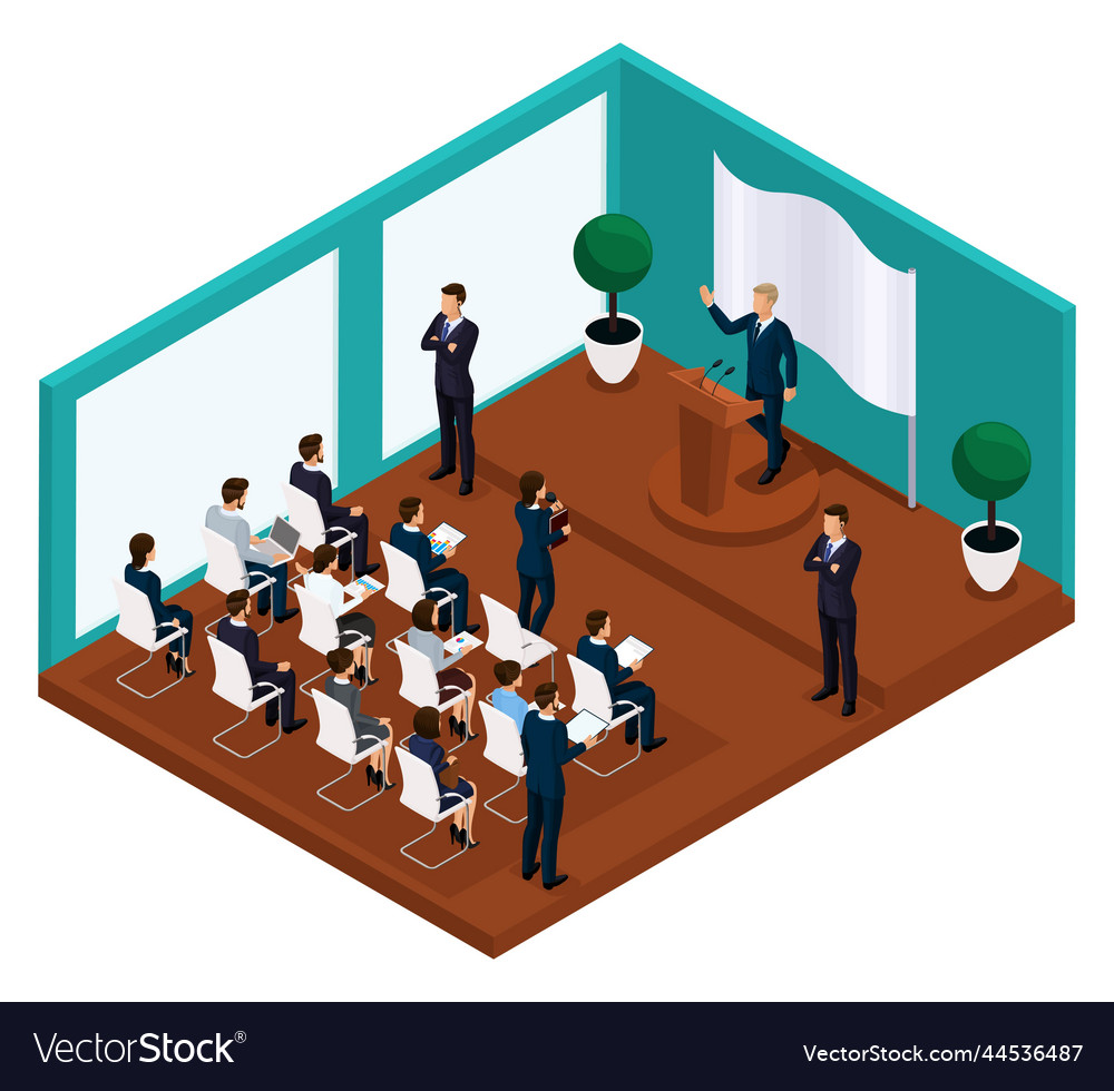 Trendy isometric people 3d businessmen