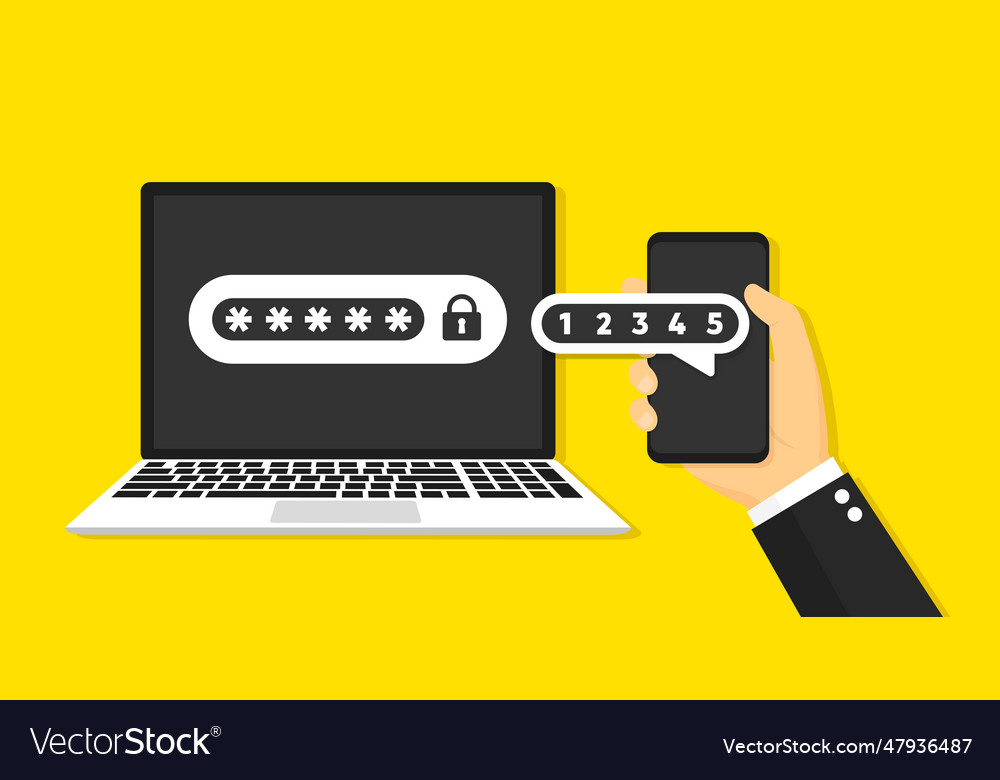 Two factor authentication with phone concept icon