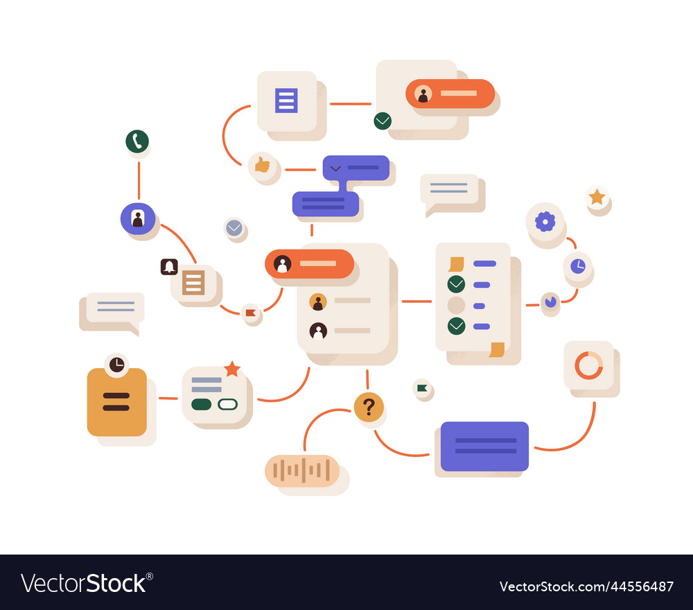 Workflow work organization concept project Vector Image Workflow work organization concept project