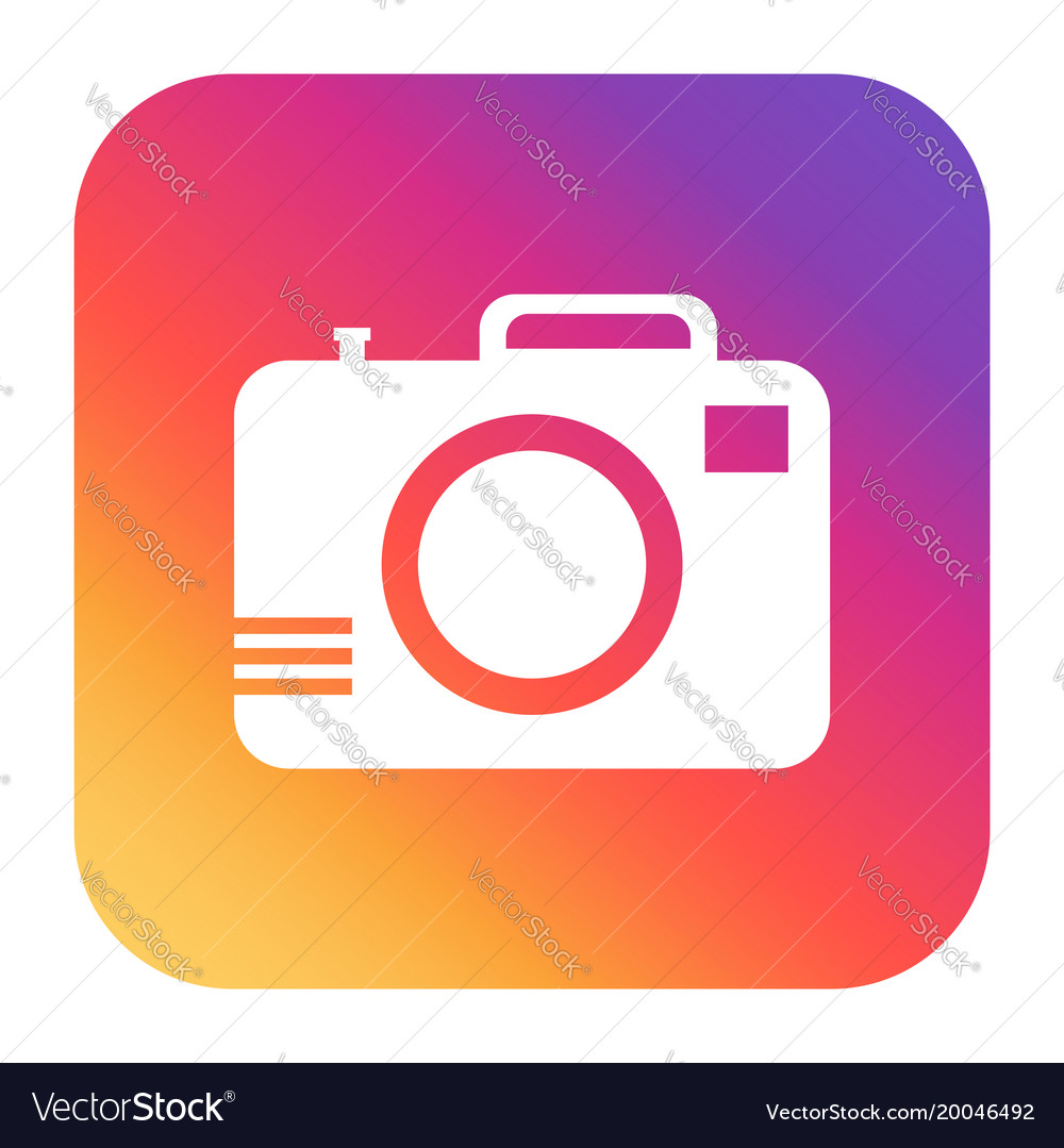 Camera icon on gradient background flat