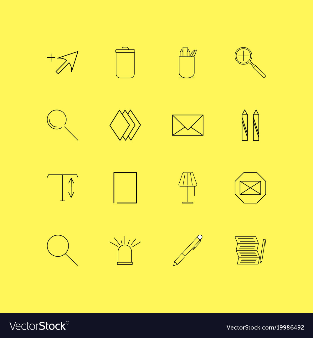 Design elements linear icon set simple outline