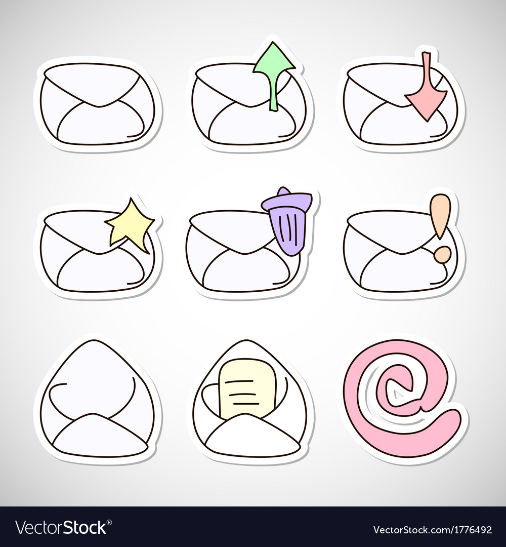 Envelope inbox outbox read e-mail icons Royalty Free Vector