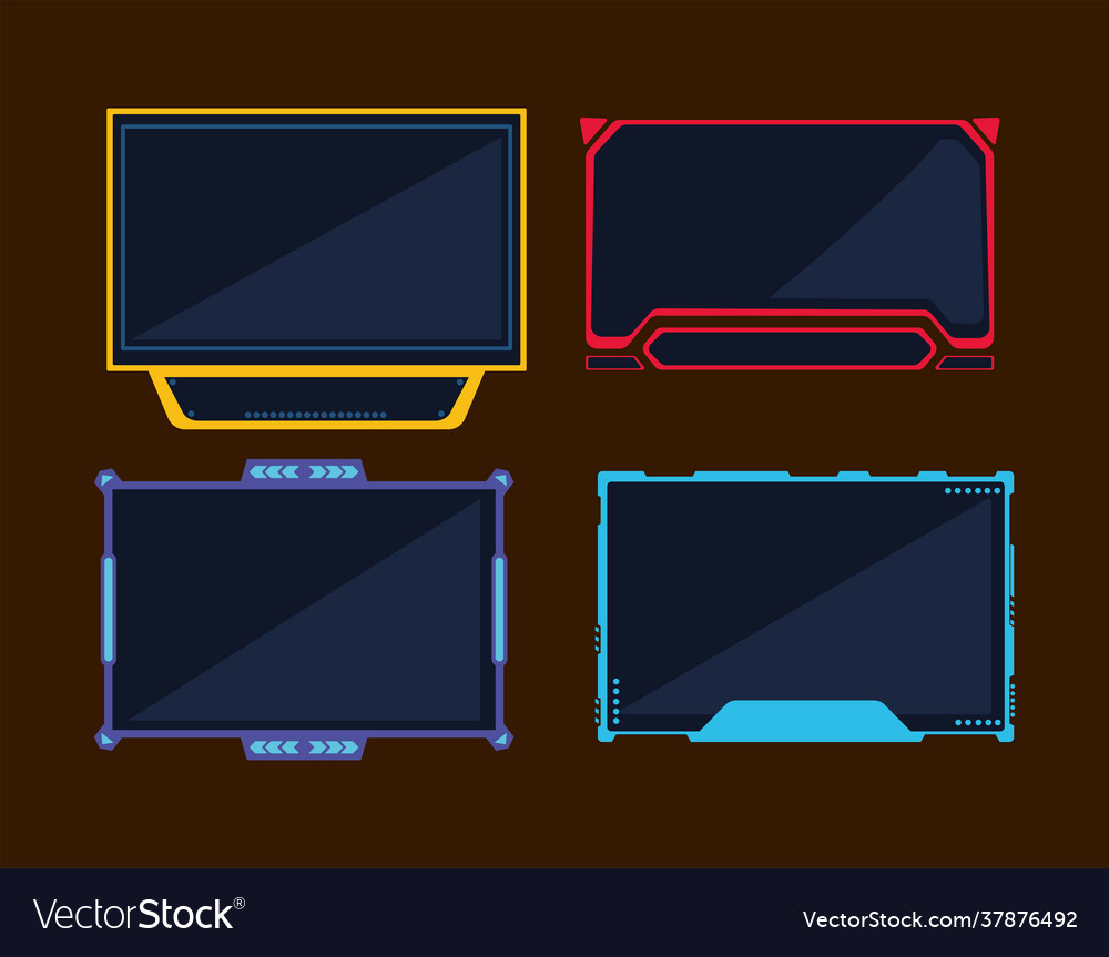 Four streaming templates Royalty Free Vector Image