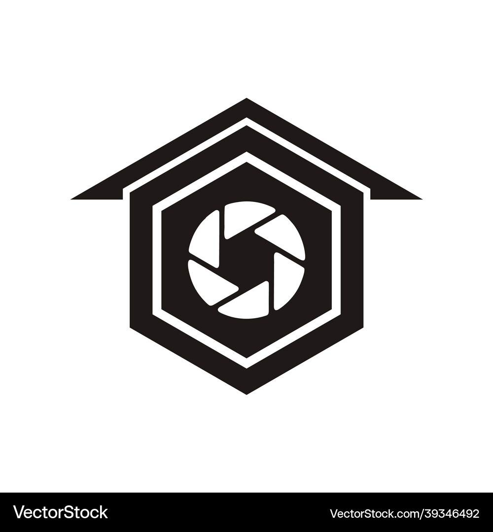 Graphic of simple camera house logo Royalty Free Vector