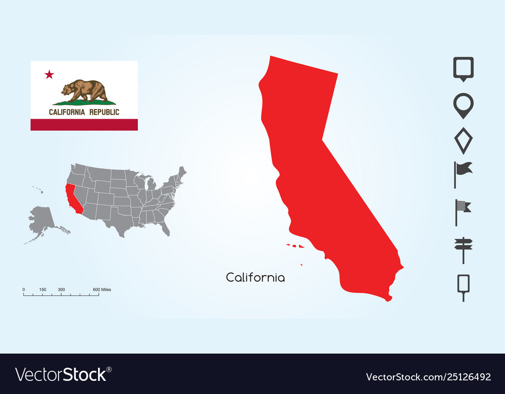Map the united states with selected state vector image Map the united states with selected state