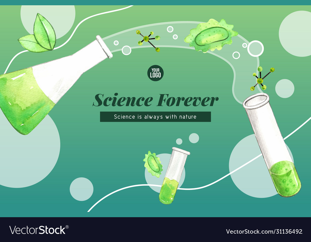 Science frame design with erlenmeyer flask test