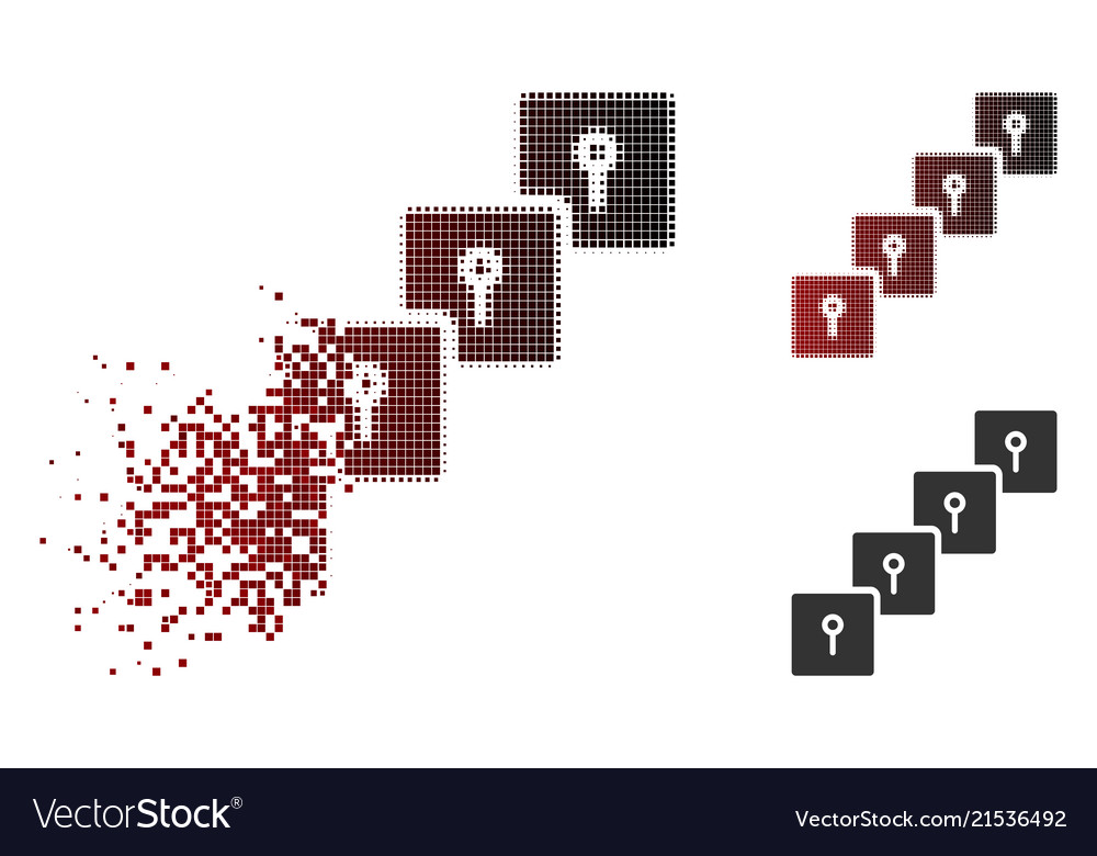 Sparkle pixel halftone locker blockchain icon