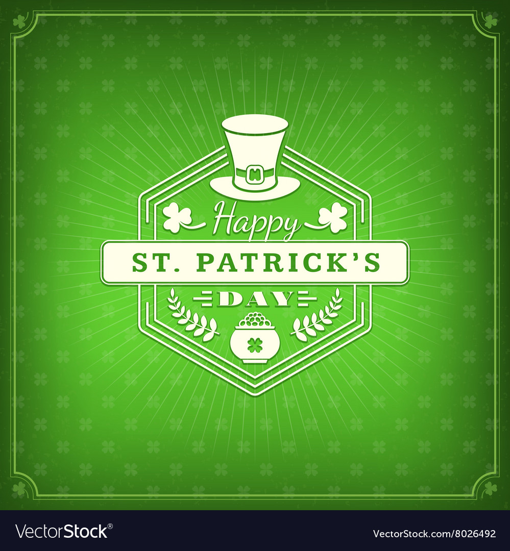 St patricks day holiday badge design greetings