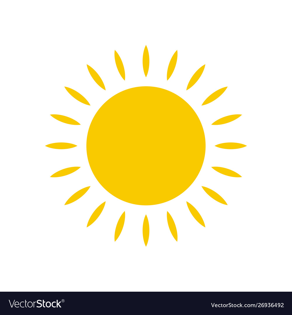 Sun icon yellow star icon summer sunlight Vector Image