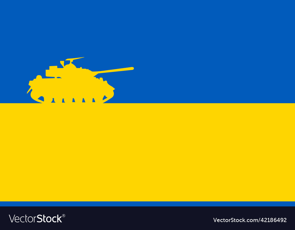 Tank on ukraine flag