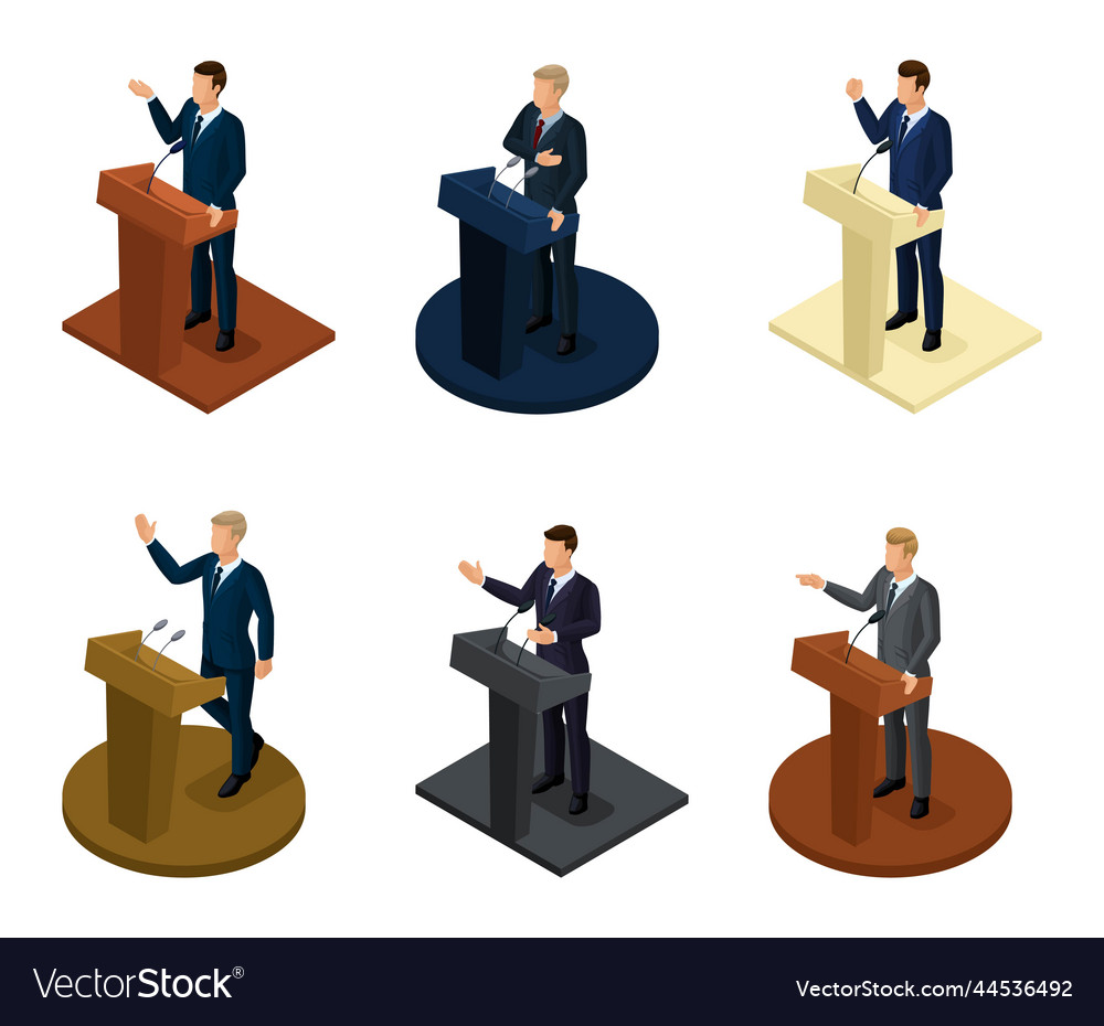 Trendy isometric people 3d Presidents