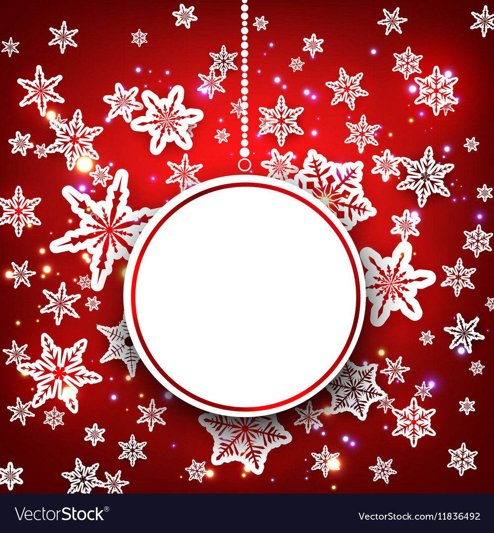 Winter round background with snowflakes