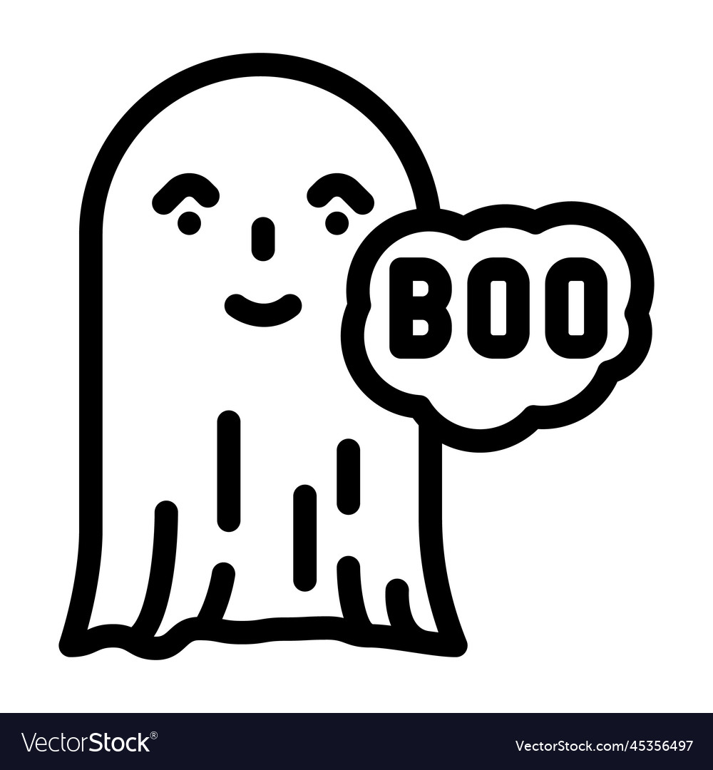 Boo ghost line icon Royalty Free Vector Image - VectorStock