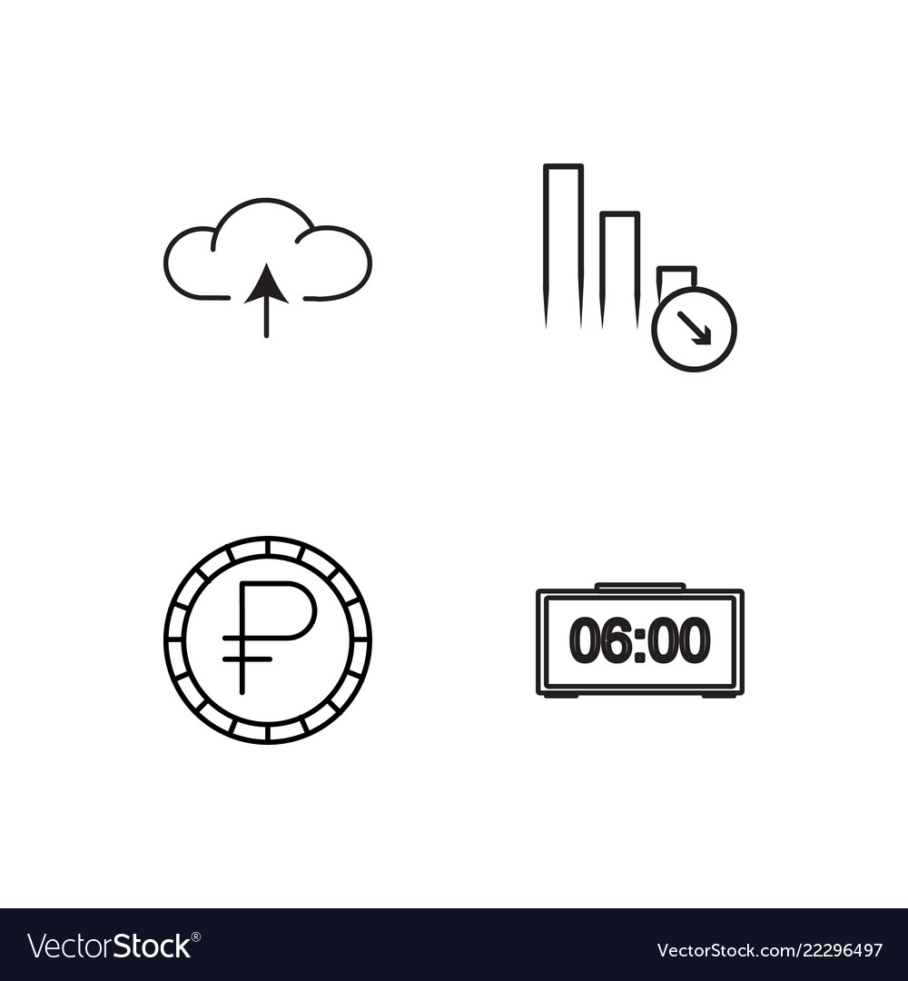 Business simple outlined icons set