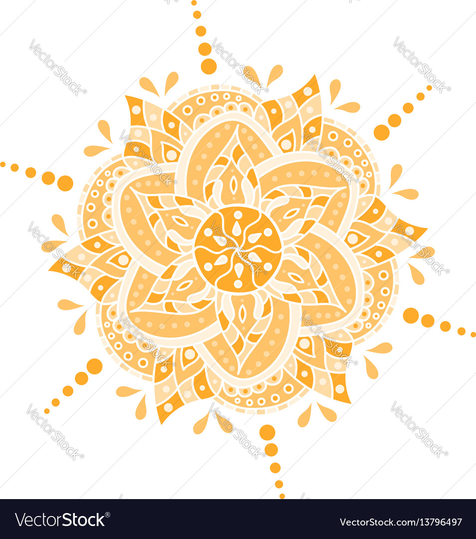 Colored Hand Drawn Mandala Royalty Free Vector Image