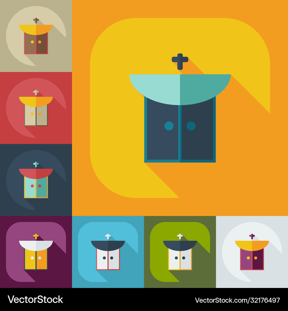 Flat concept set modern design with shadow Vector Image