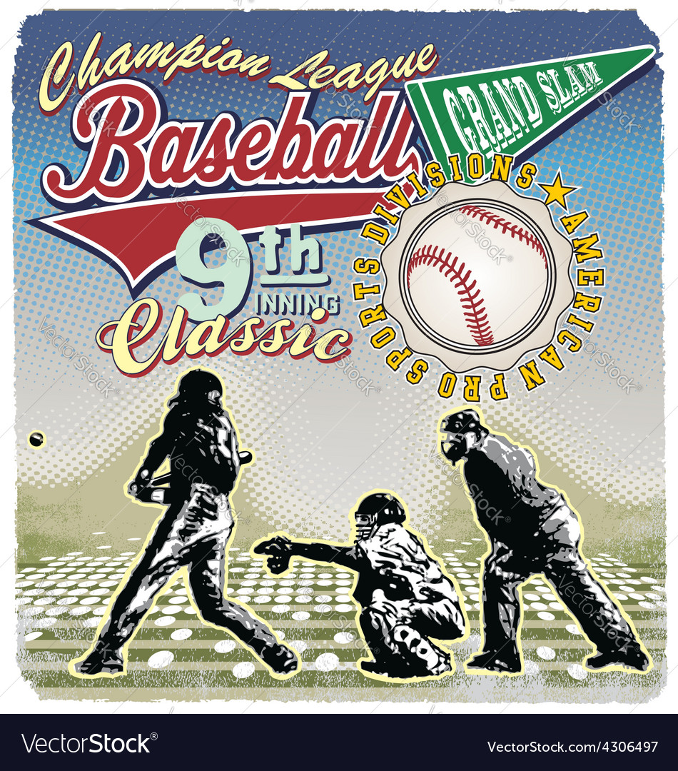 Grandslam 9th baseball champ Royalty Free Vector Image