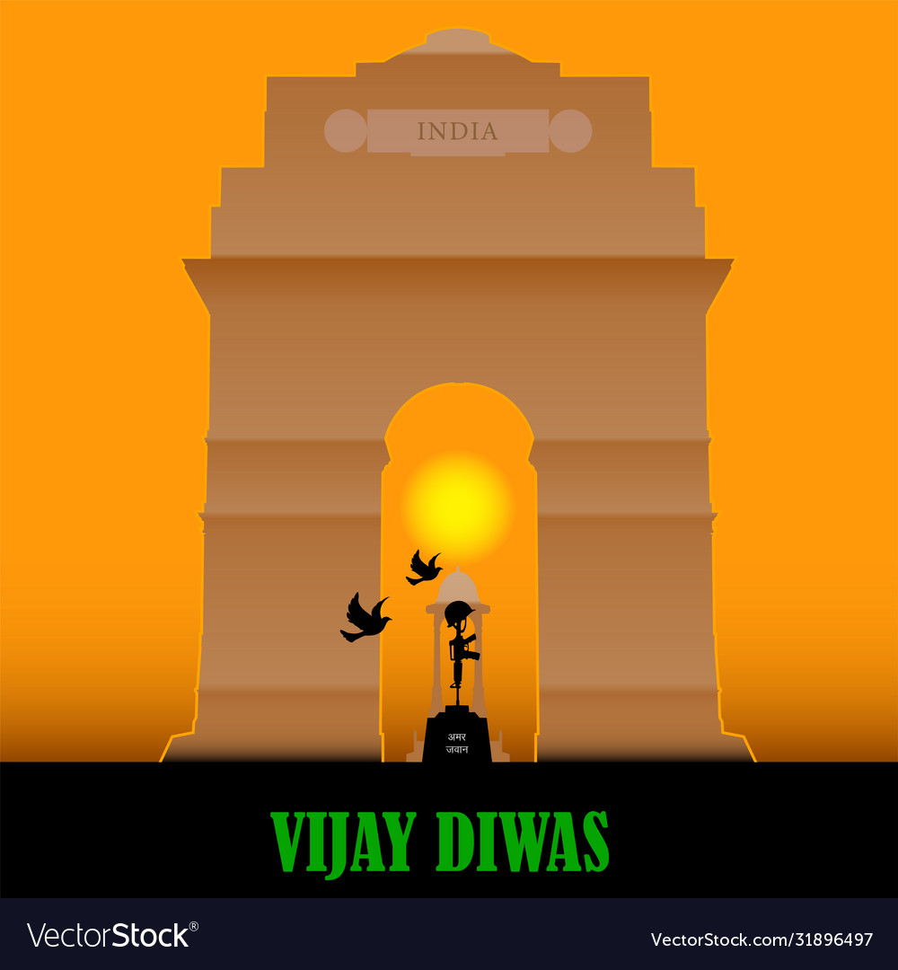 Kargil Vijay Diwas Commemoration Day Martyrs Vector Image