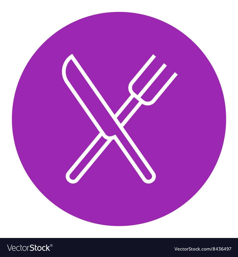 Knife and fork line icon Royalty Free Vector Image