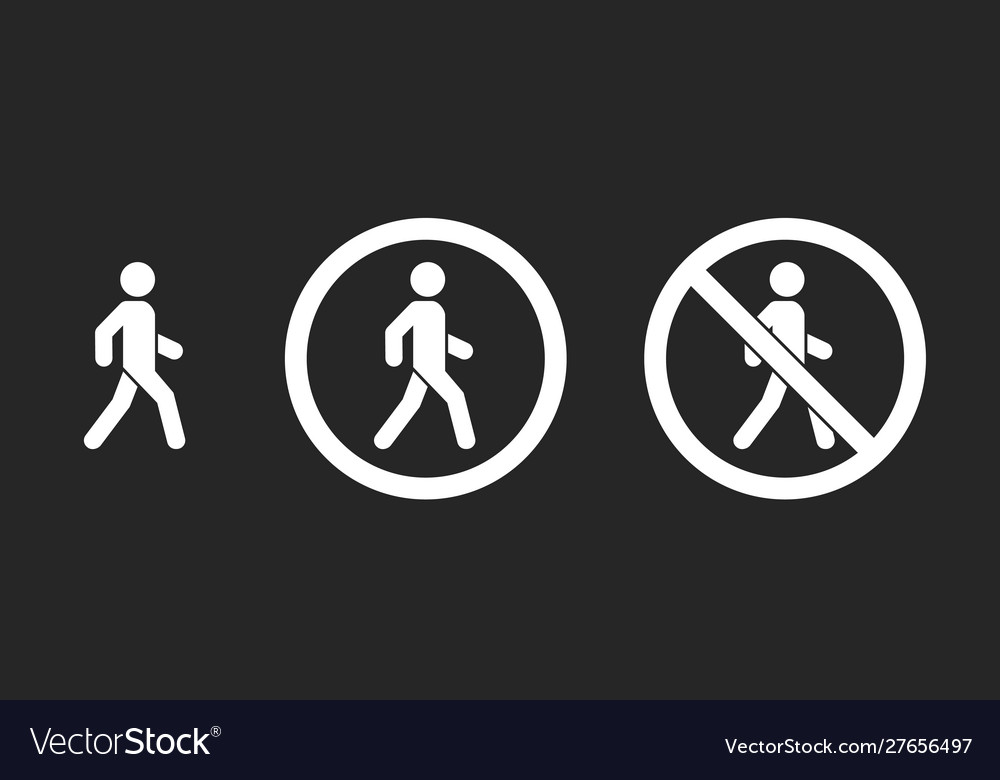 Man walk and dont icon set vector image Man walk and dont icon set