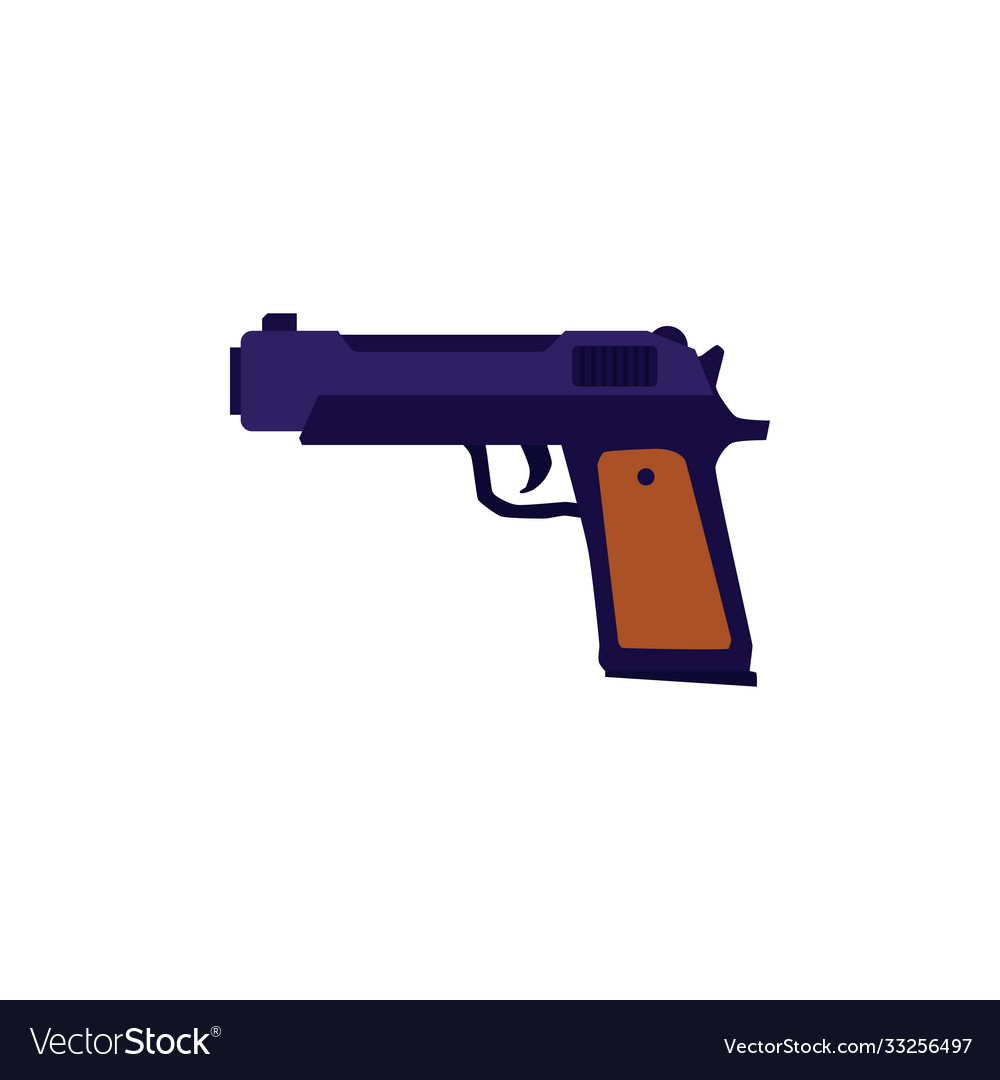 Pistol or handgun iconor sign flat