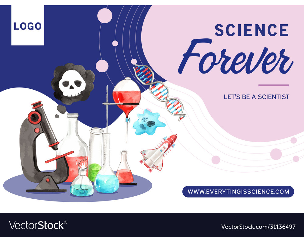 Science frame design with microscope rocket