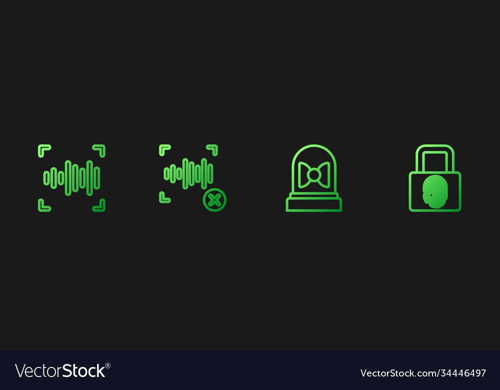 Set line motion sensor voice recognition vector image Set line motion sensor voice recognition