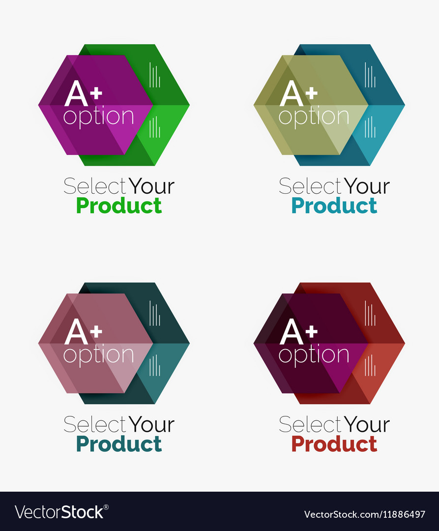 Set of business hexagon layouts with text