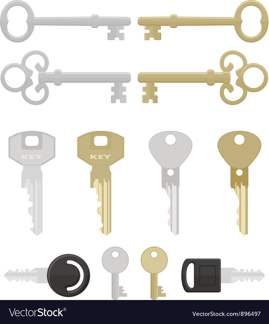 Set of Twelve Metallic Keys