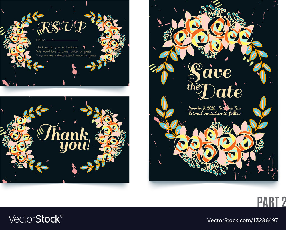 Trendy card with roses for weddings save the date