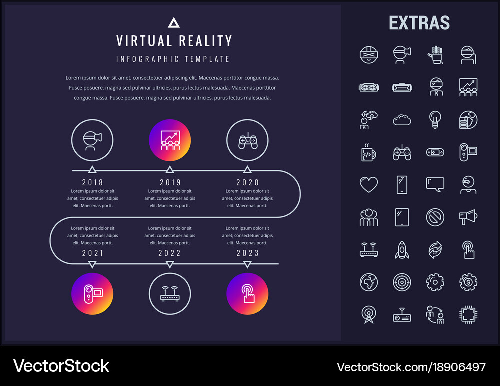 Virtual reality infographic template and elements Vector Image