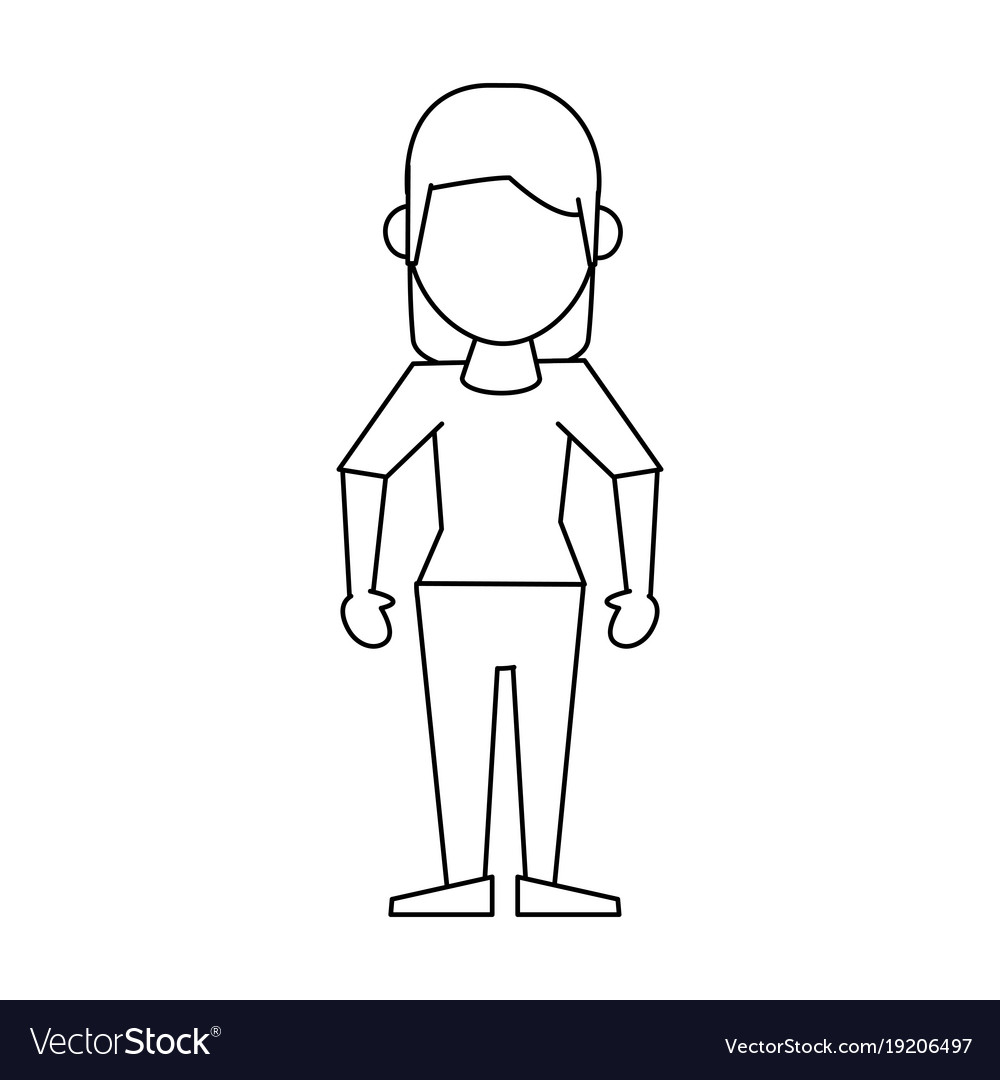 Woman faceless cartoon Royalty Free Vector Image