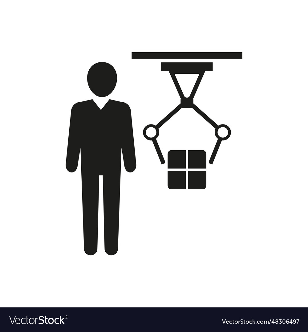 Worker and loader robot icon Vector Image Worker and loader robot icon