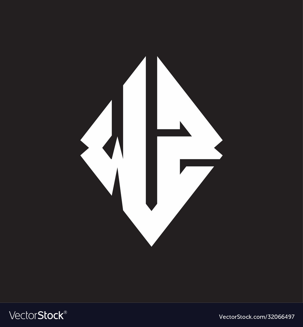 Wz logo monogram with sharp square design template
