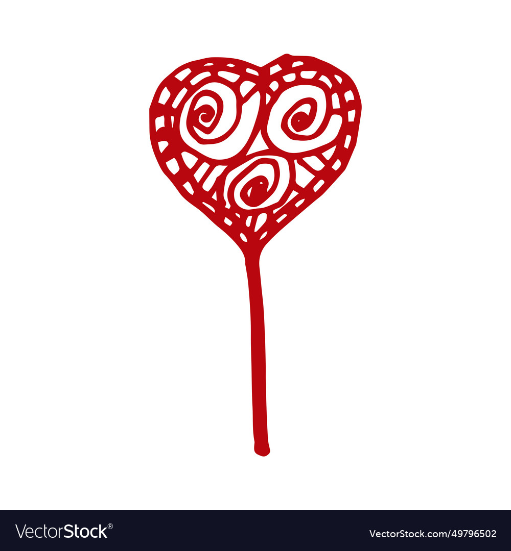 Abstract red heart on a stick Vector Image Abstract red heart on a stick