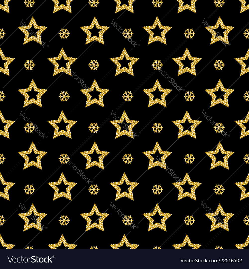 Black christmas pattern background with golden