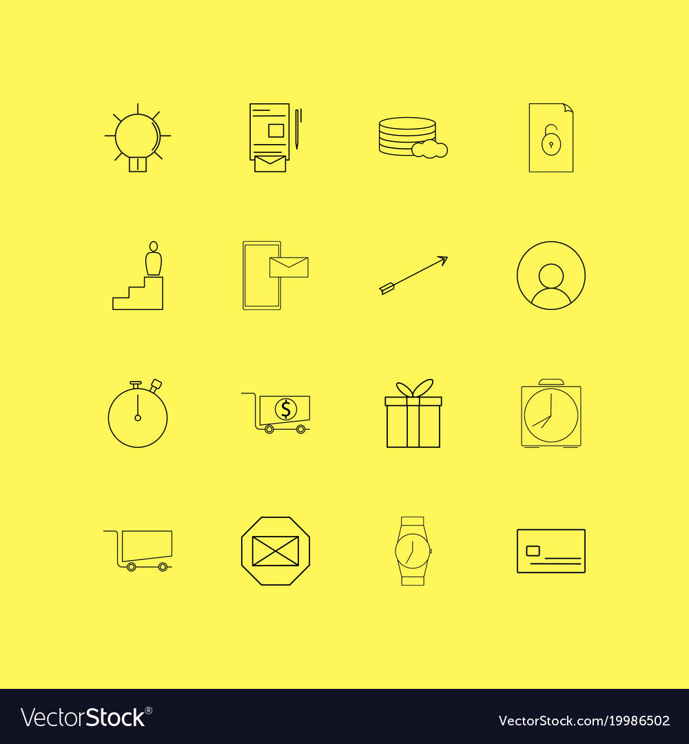 Business linear icon set simple outline icons