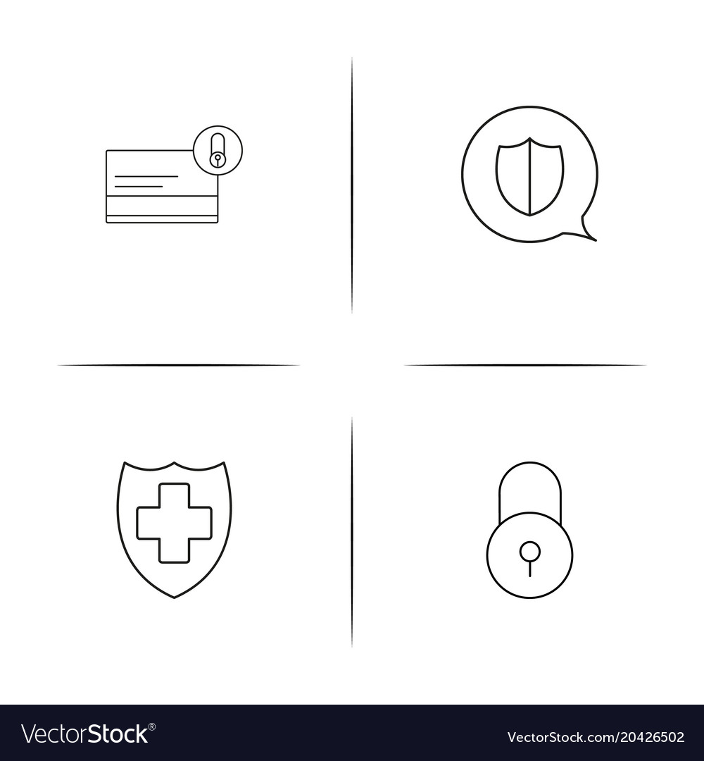 Cyber security simple linear icon setsimple