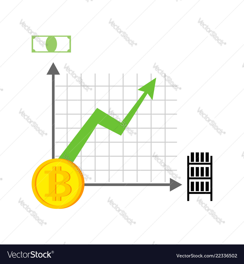 Growth bitcoin graph of cryptocurrency Vector Image Growth bitcoin graph of cryptocurrency