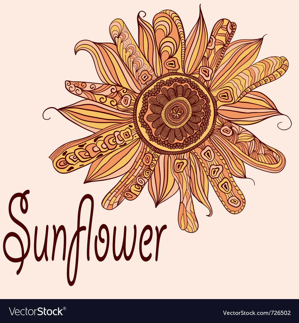 Hand Drawn Sonnenblume