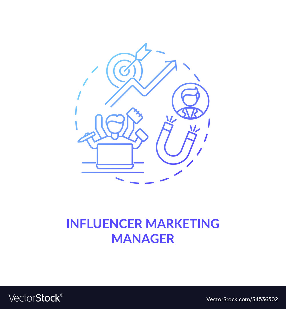 Influencer marketing manager concept icon Vector Image