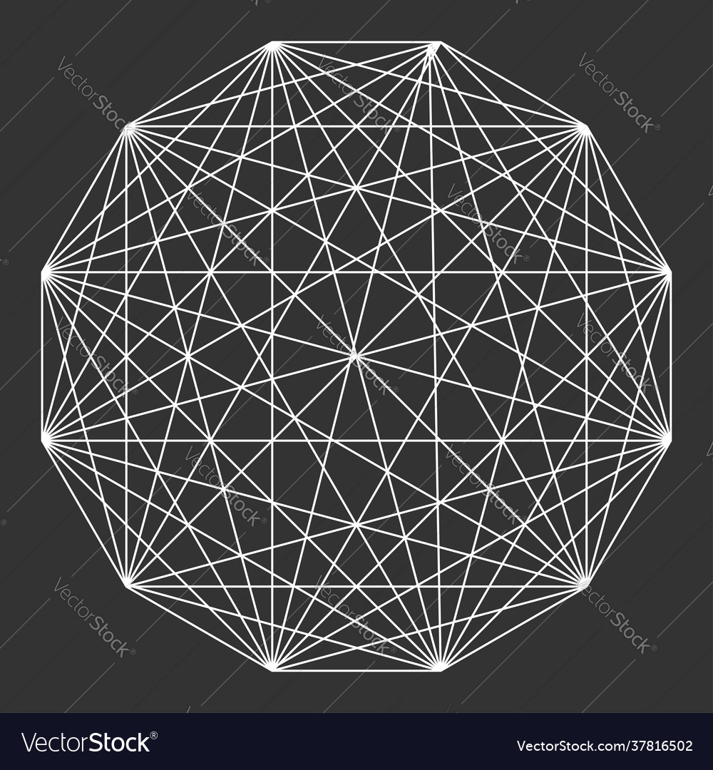 Interlocking interconnect polygon shape element vector image Interlocking interconnect polygon shape element