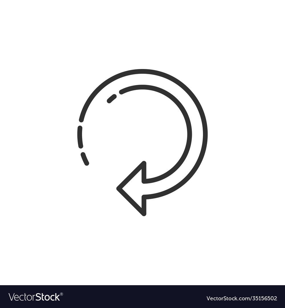 Linear outline clockwise arrow sign reload